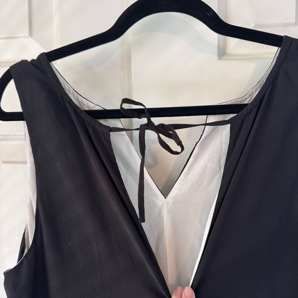 Eileen Fisher Black Sleeveless Shift Dress 100% Silk Lined Size Medium - Picture 4 of 8